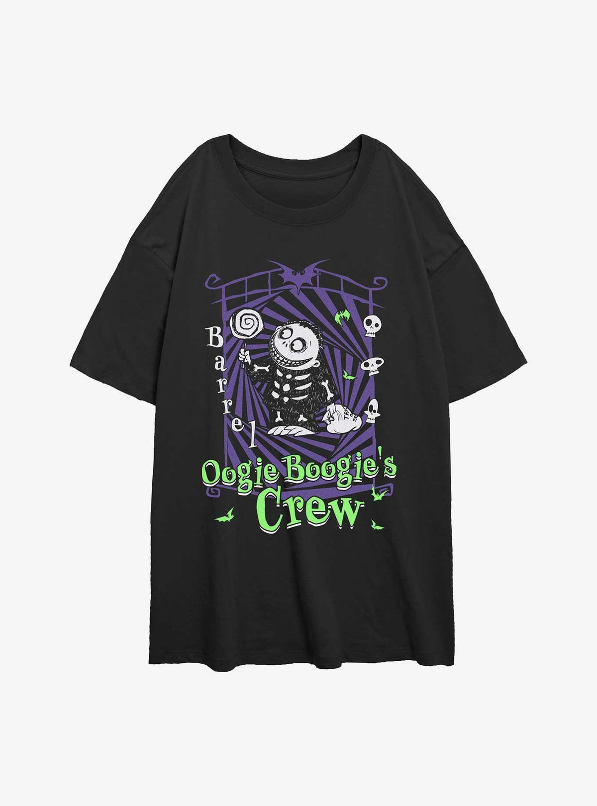 The Nightmare Before Christmas Boogie's Crew Barrel Girls Oversized T-Shirt T-Shirt | Exclusive Edition | Top Pick For Fans