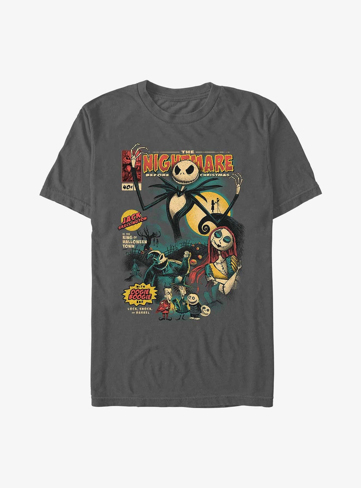 The Nightmare Before Christmas Comic Cover Garment Dye T-Shirt
