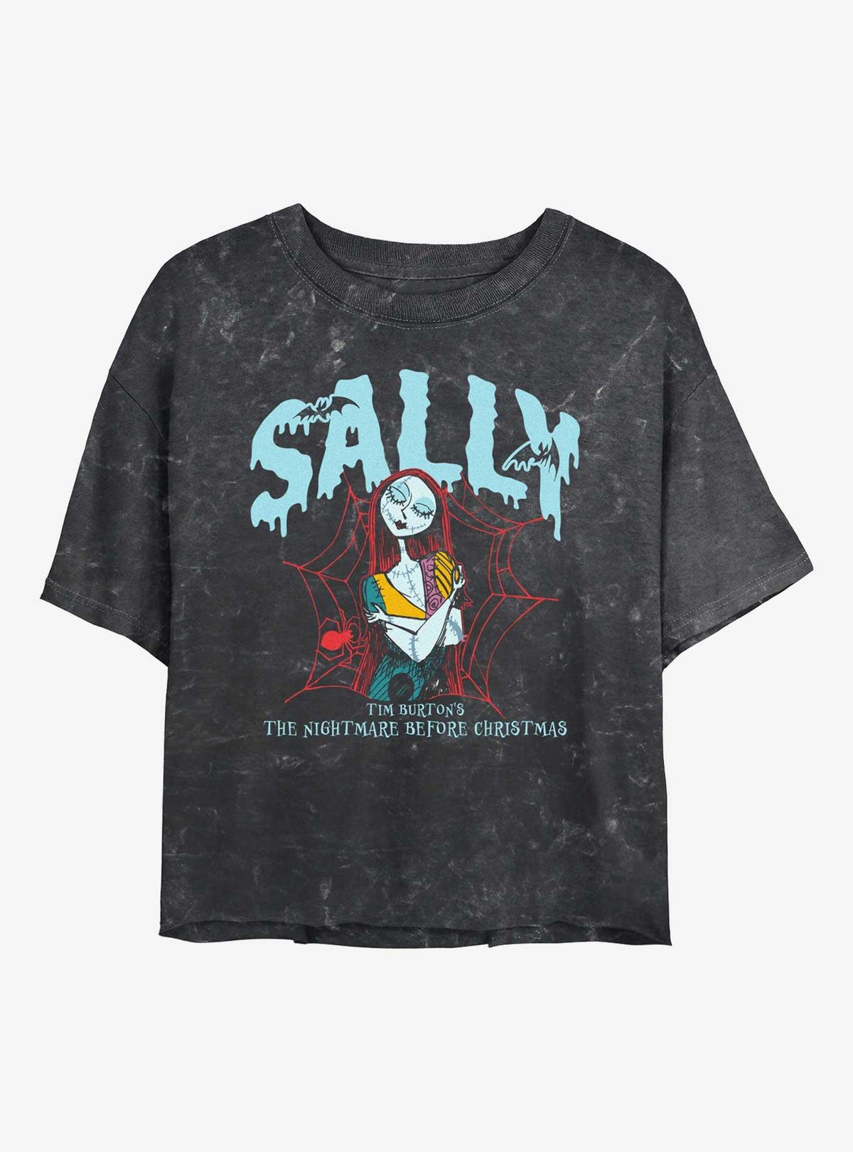 The Nightmare Before Christmas Collegiate Sally Girls Mineral Wash Crop T-Shirt T-Shirt | Aesthetic Graphic | Top Pick For Fans