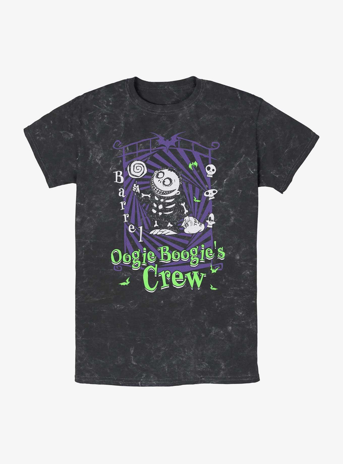 The Nightmare Before Christmas Boogie's Crew Barrel Mineral Wash T-Shirt T-Shirt | Aesthetic Graphic | Trending Now