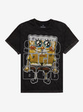 Spongebob Squarepants Jumbo Name Print Dark Wash T Shirt