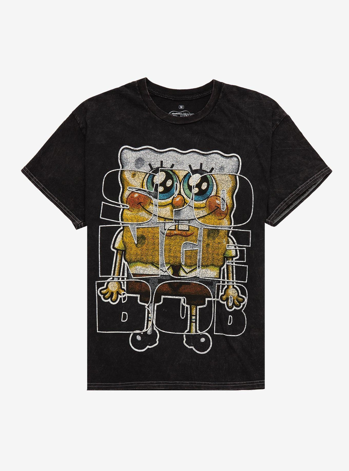 Spongebob Squarepants Jumbo Name Print Dark Wash T Shirt