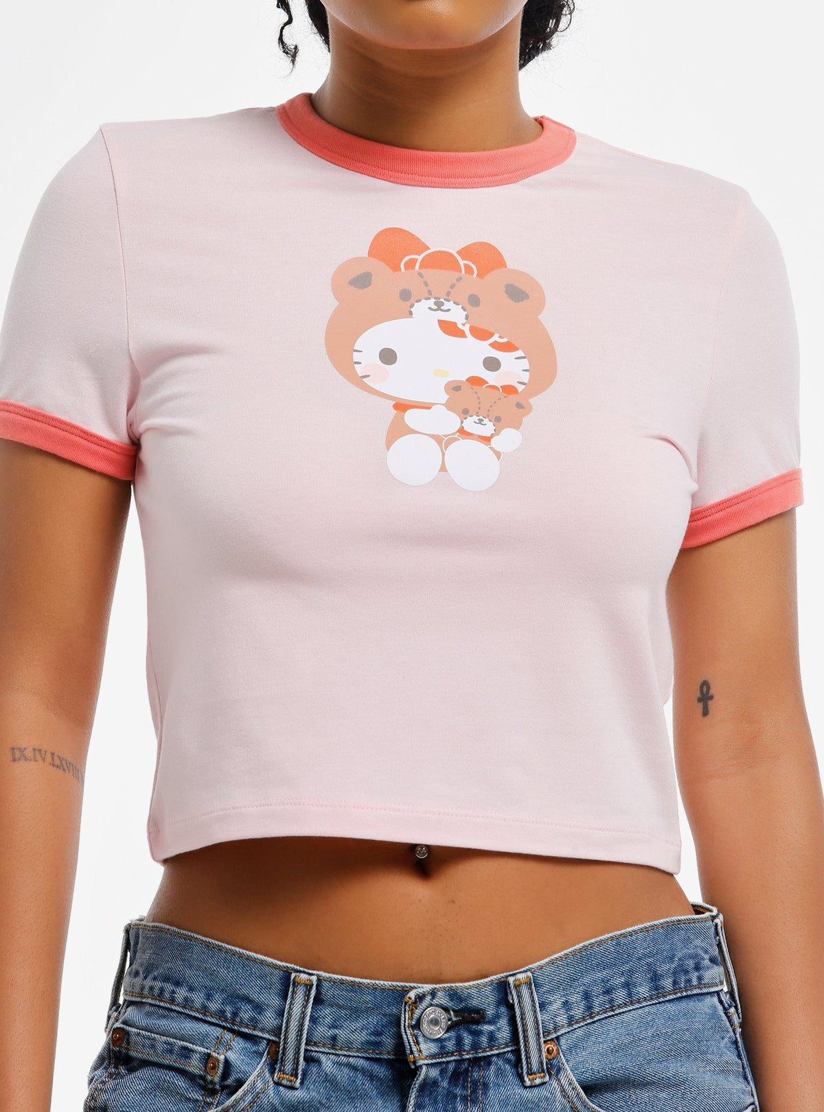 Hello Kitty Tiny Chum Costume Girls Ringer Baby T-Shirt