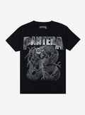 Pantera Dark Navy Blue Electrified Snake Skeleton T Shirt