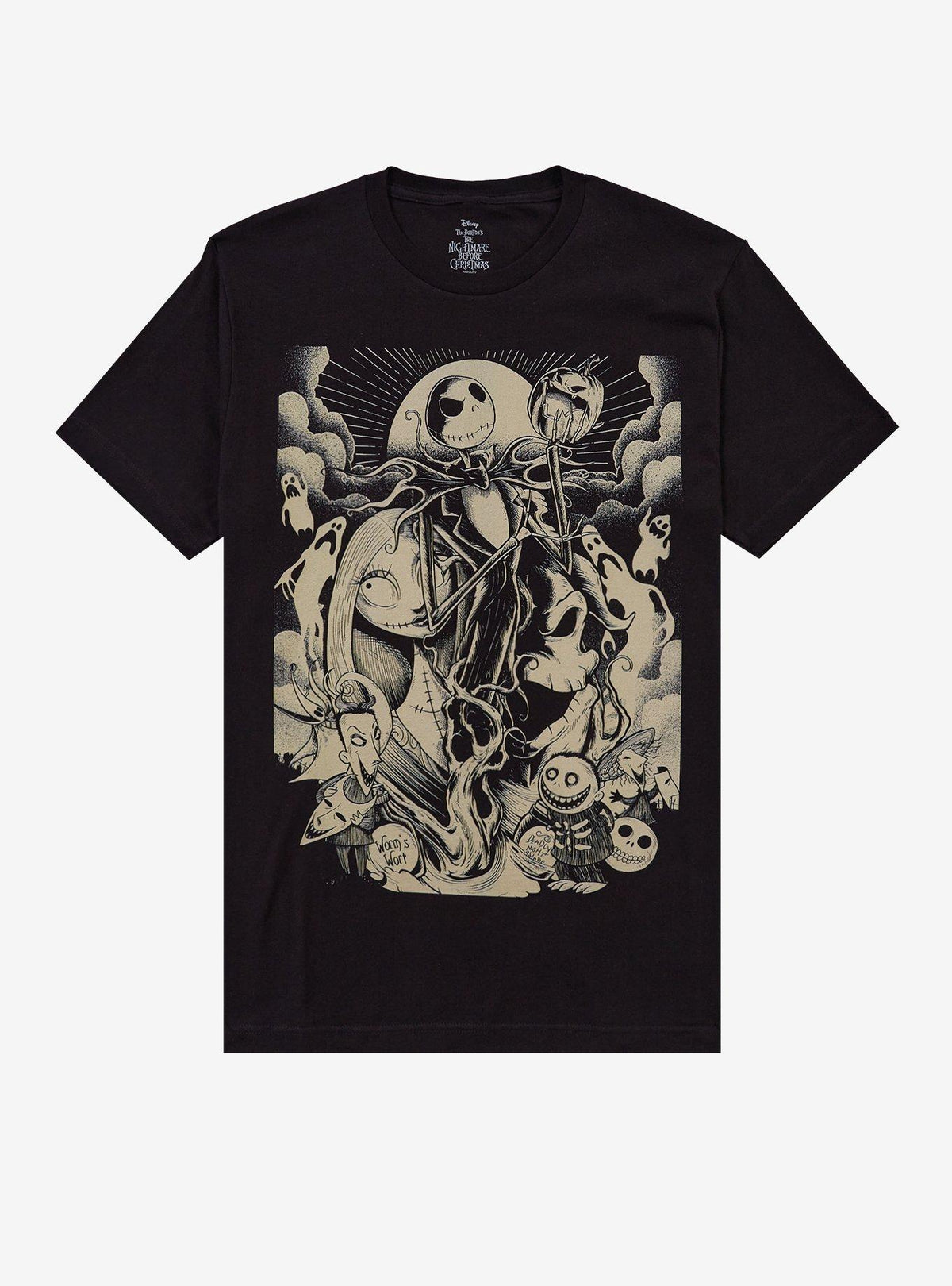 The Nightmare Before Christmas Tonal Group Poster T-Shirt