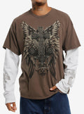 Redemption Winged Cross Twofer Long-Sleeve T-Shirt T-Shirt | Aesthetic Graphic | Must-Have Style