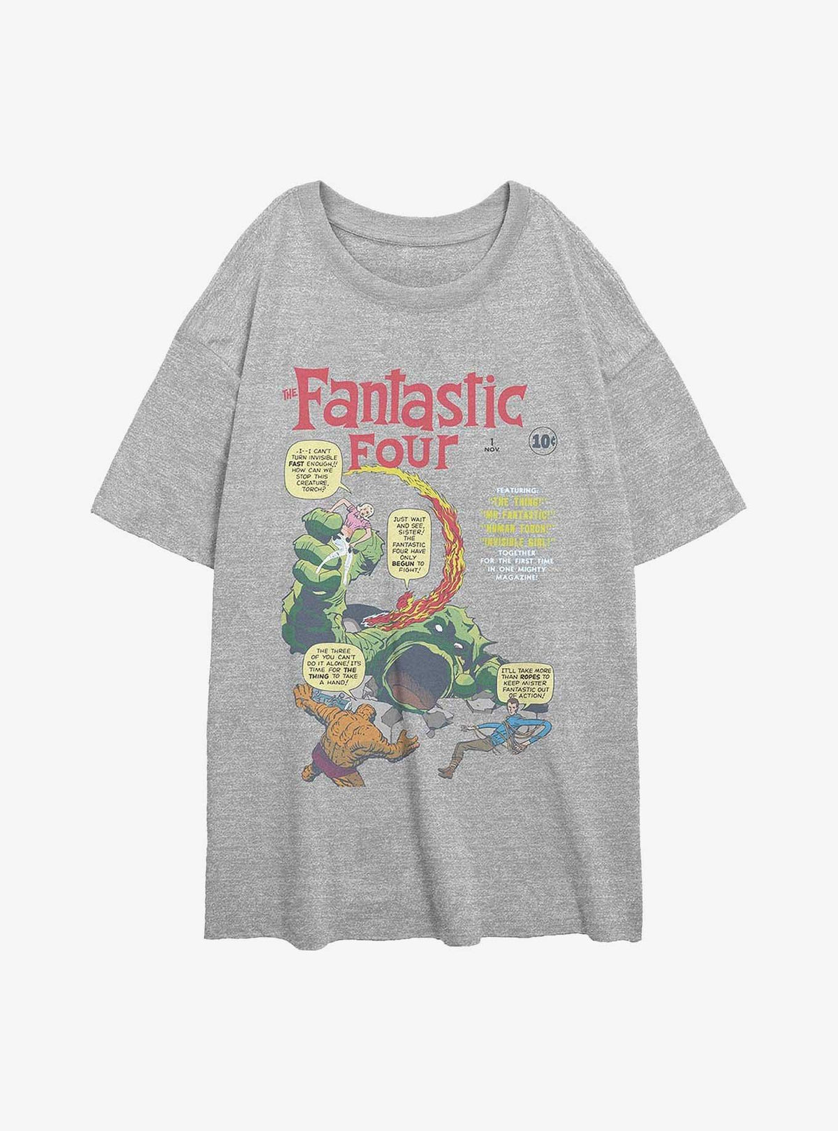 Marvel Fantastic Four Original Four Girls Oversized T-Shirt T-Shirt | Premium Graphic | Must-Have Style