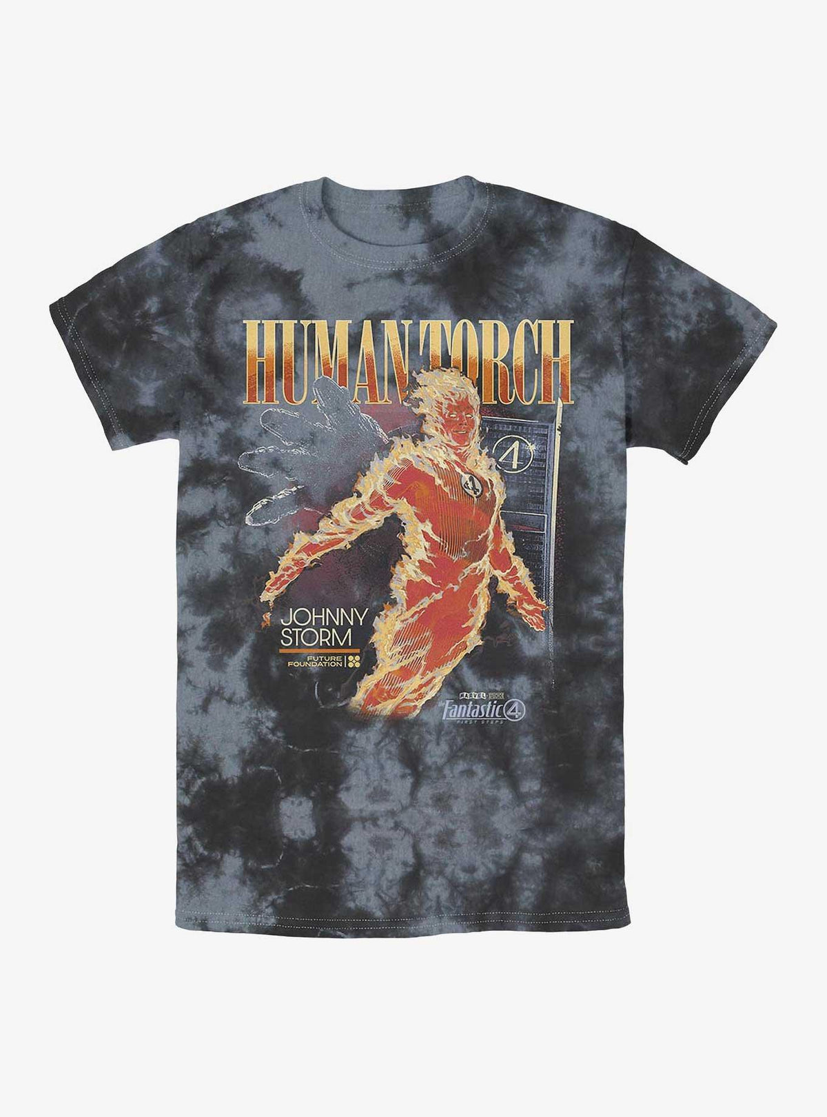 Marvel The Fantastic Four First Steps Human Torch Tie-Dye T-Shirt Hot Topic Exclusive T-Shirt | Aesthetic Graphic | High Demand Item