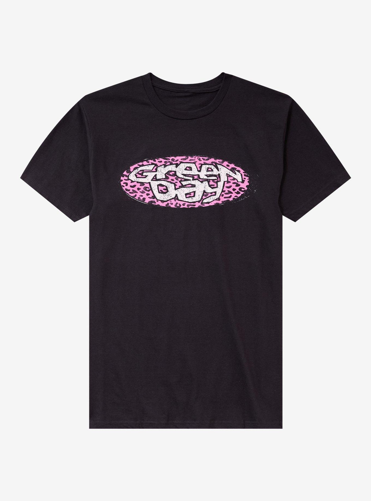 Green Day Pink Cheetah Print Logo T Shirt