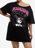Kuromi Off-The-Shoulder T-Shirt Dress Plus Size T-Shirt | Best-Selling Artwork | High Demand Item