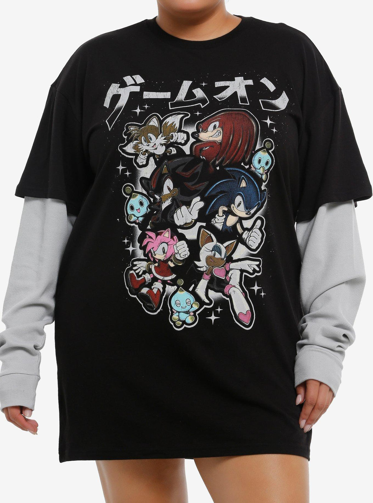 Sonic The Hedgehog Characters Twofer T-Shirt Dress Plus Size T-Shirt | Viral Style | Perfect For Daily Wear