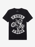 Garfield 9 Lives 2 Burn Motorcycle T Shirt