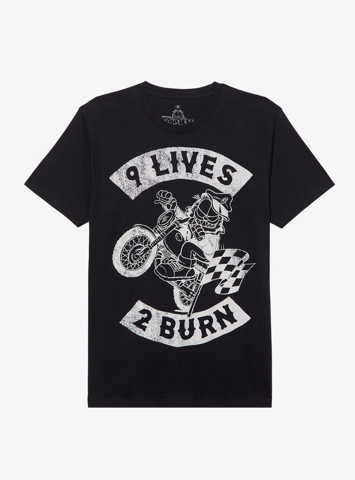 Garfield 9 Lives 2 Burn Motorcycle T Shirt