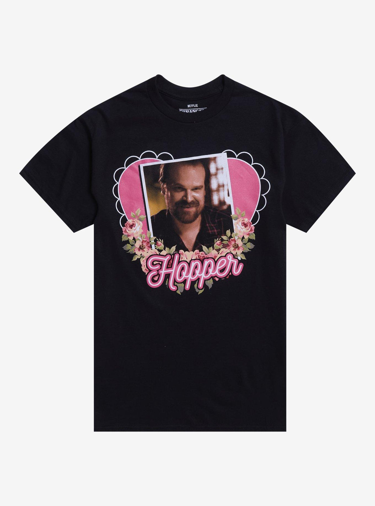 Stranger Things Hopper Heart T-Shirt | Premium Unisex T-Shirt, Trending Graphic Tee