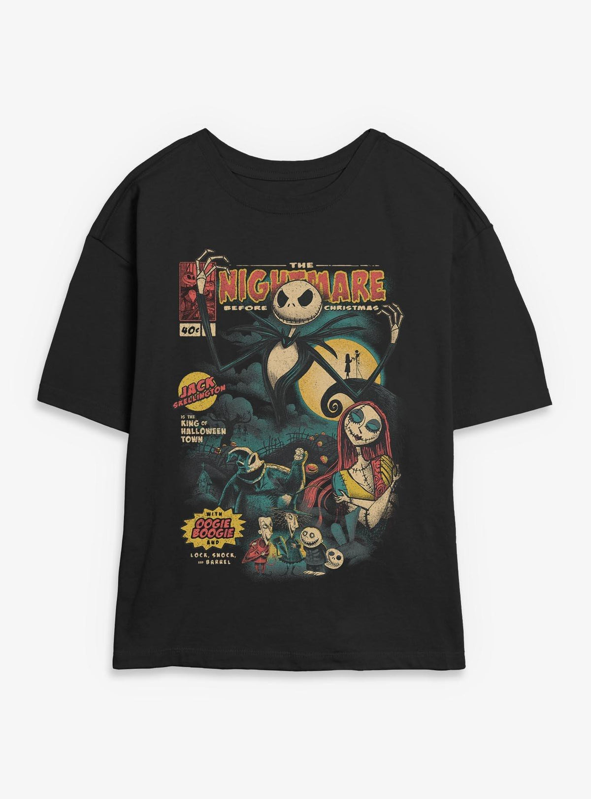 Disney The Nightmare Before Christmas Comic Cover Girls Skimmer T-Shirt