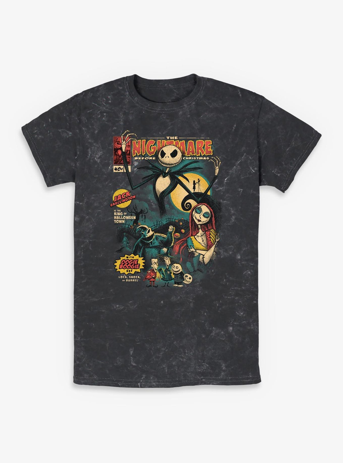 Disney The Nightmare Before Christmas Comic Cover Mineral Wash T-Shirt
