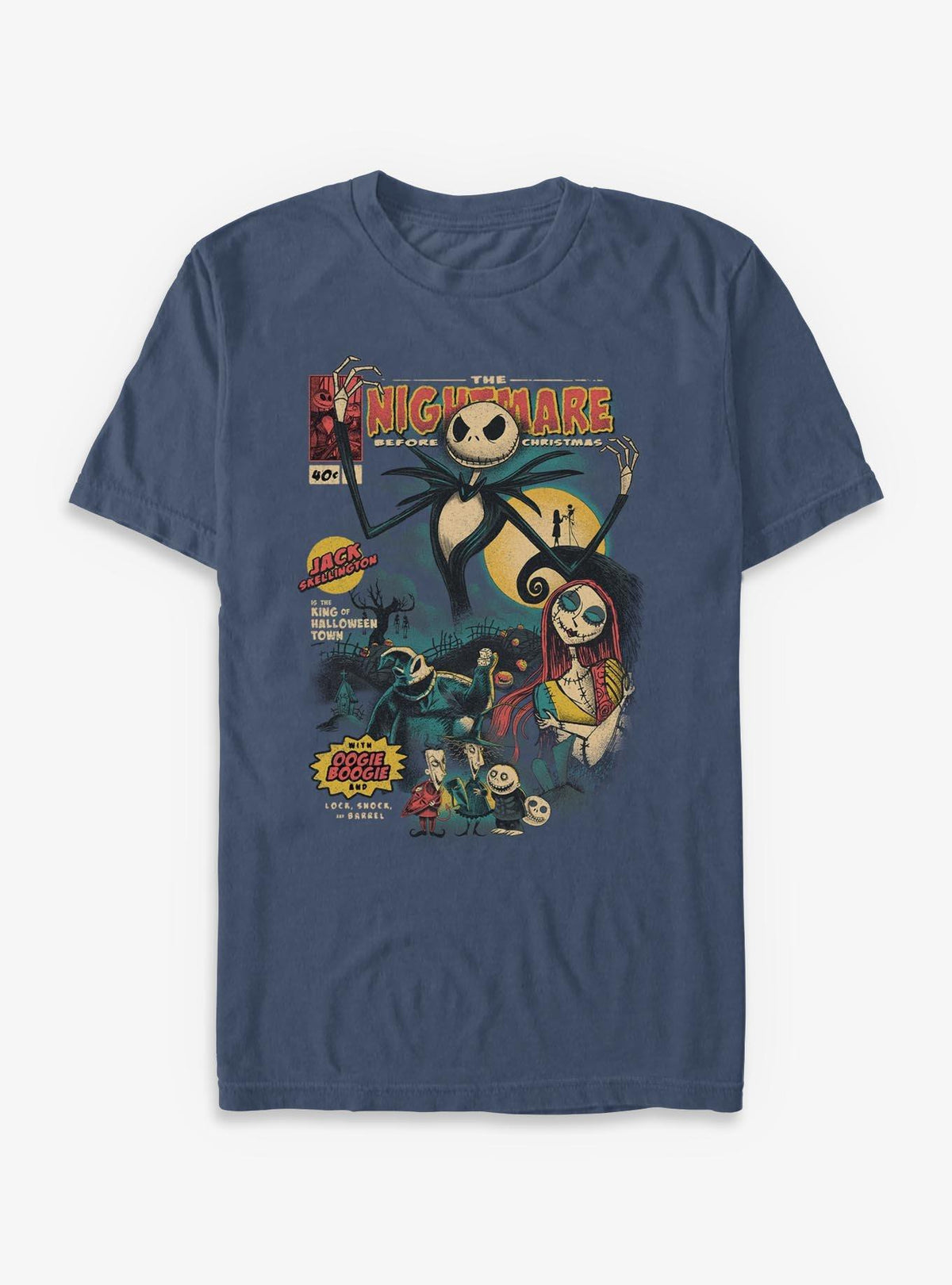 Disney The Nightmare Before Christmas Comic Cover Garment Dye T-Shirt