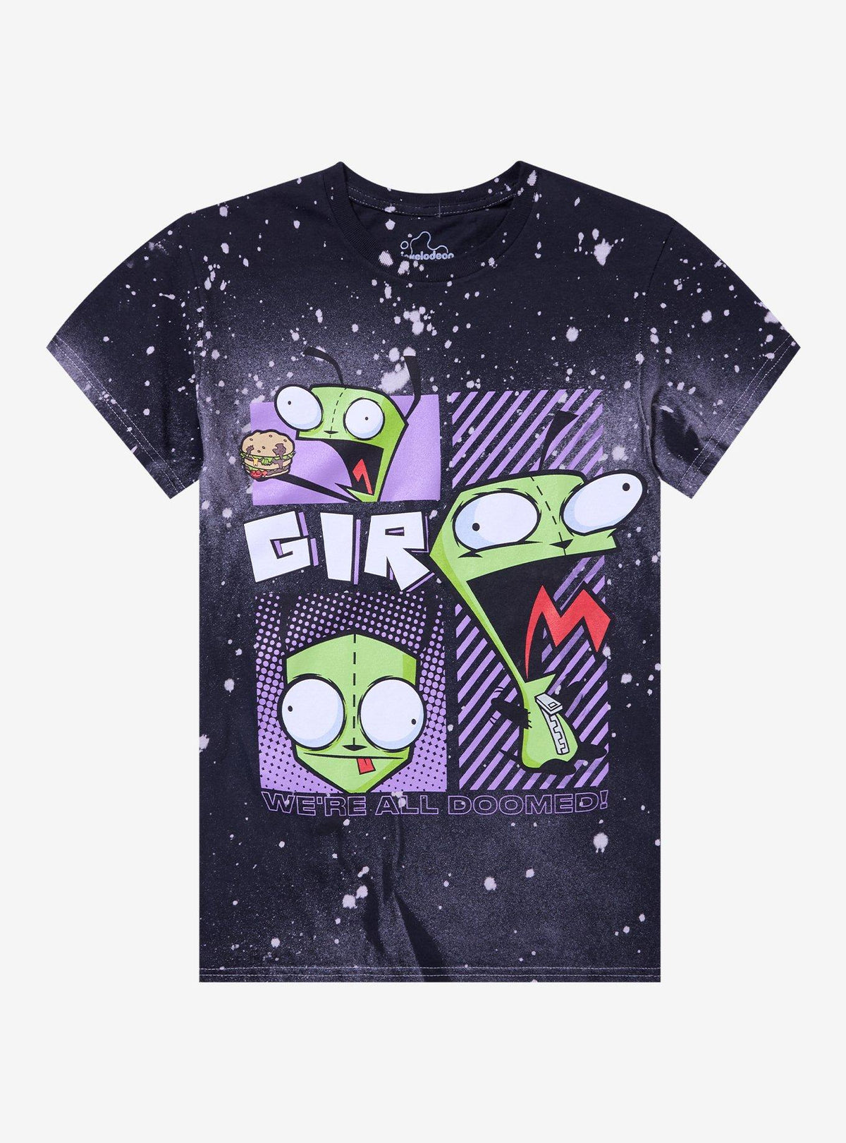 Invader Zim Gir All Doomed Splatter Dye T Shirt