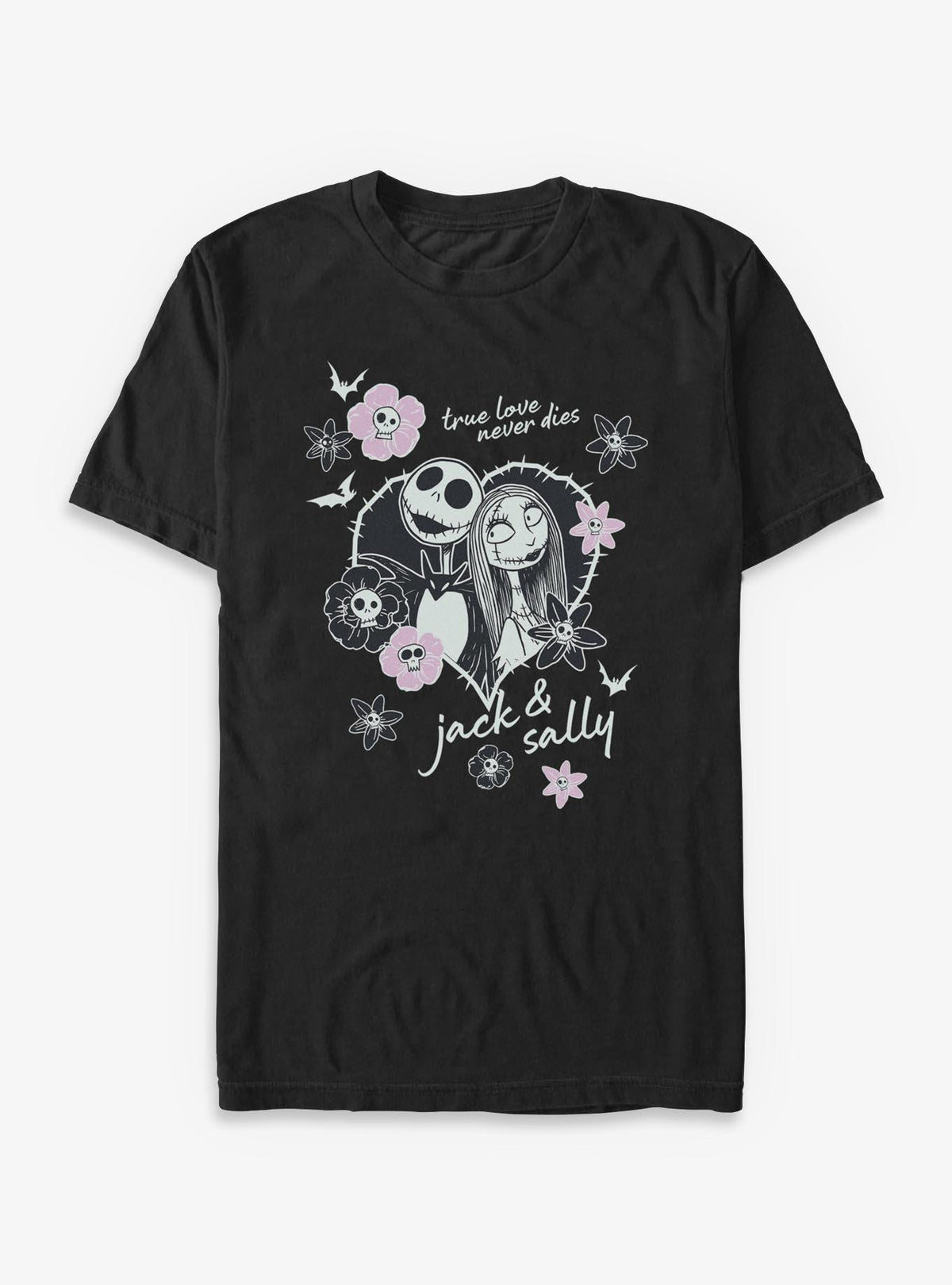 Disney The Nightmare Before Christmas Heart Jack And Sally T-Shirt