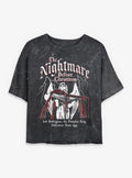 Disney The Nightmare Before Christmas Jack On Angel Statue Girls Mineral Wash Crop T-Shirt