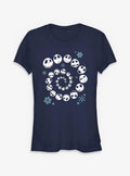 Disney The Nightmare Before Christmas Jack Skeleton Snow Flakes Girls T-Shirt