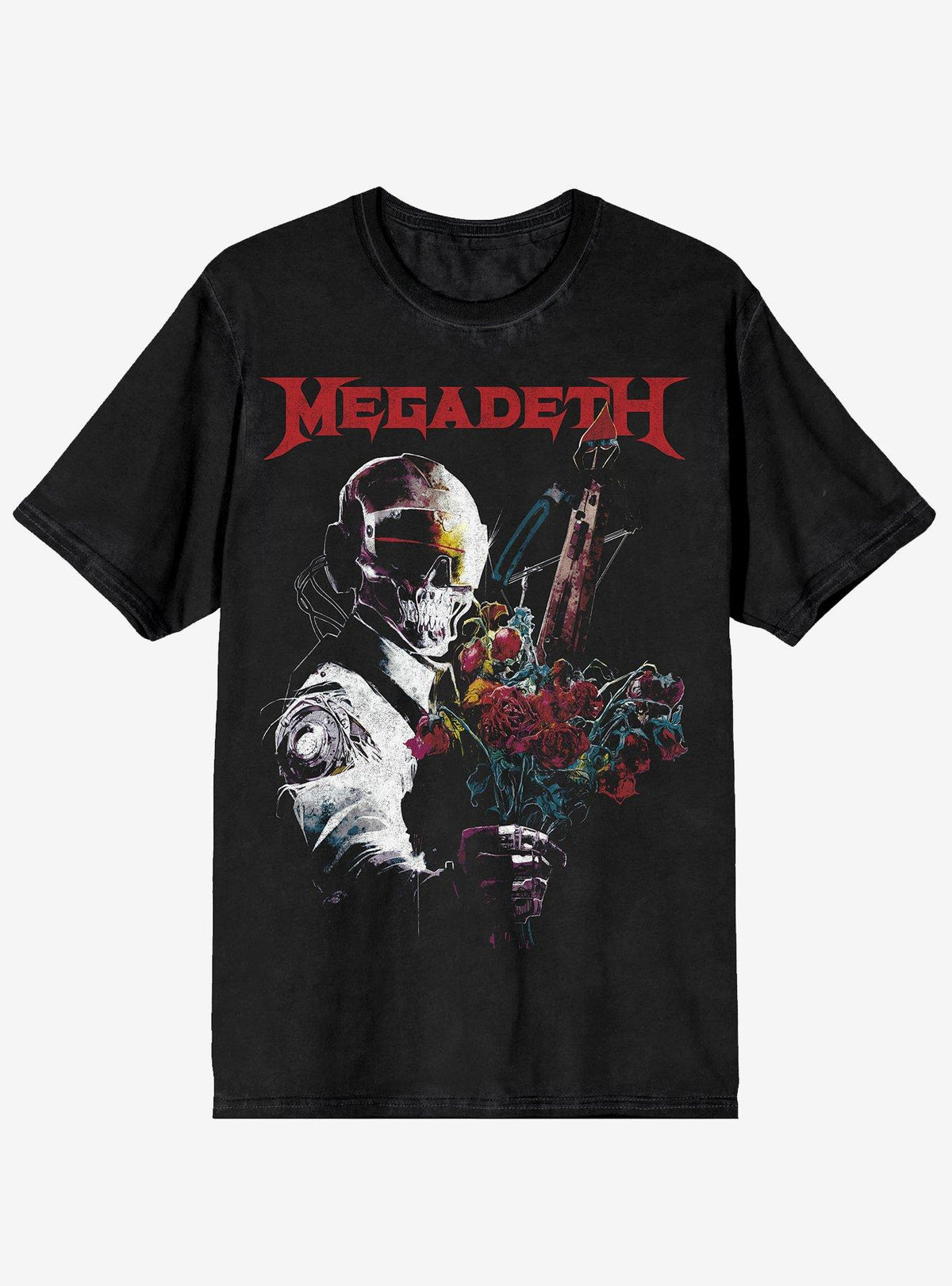 Megadeth Vic Rattlehead Roses T Shirt