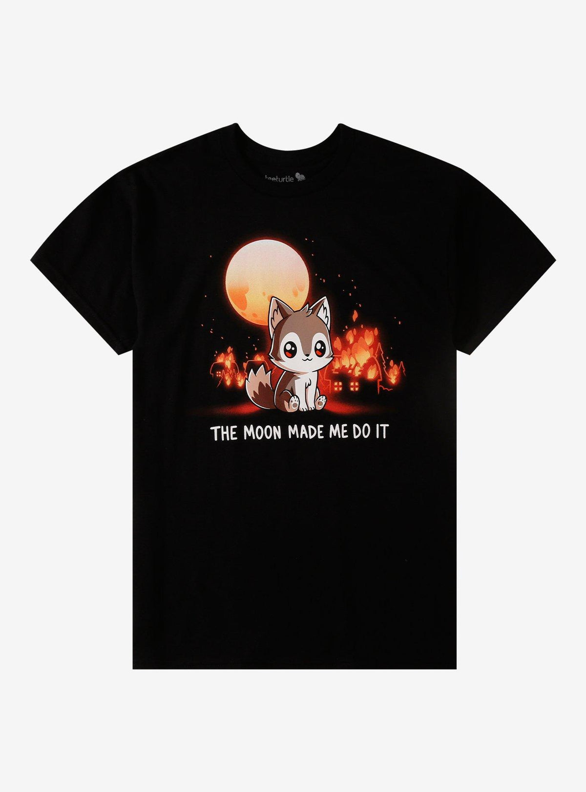Moon Wolf Fire T Shirt By Tee Turtle