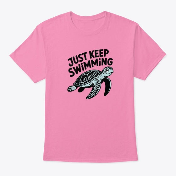 Just Keep Swimming Turtle | Premium Unisex T-Shirt, Trending Graphic Tee