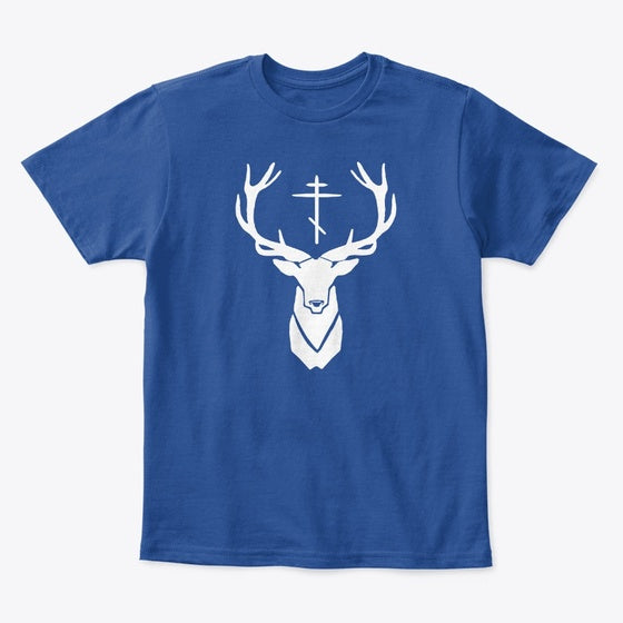 Kid's Cross Stag Basic White Graphic | Premium Unisex T-Shirt, Trending Graphic Tee