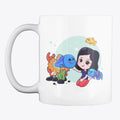 Girl Pets Fish Mug | Premium Unisex T-Shirt, Trending Graphic Tee
