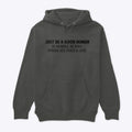 just be a good human logo on back | Premium Unisex T-Shirt, Trending Graphic Tee