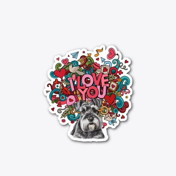 I Love You Schnauzer Sticker | Premium Unisex T-Shirt, Trending Graphic Tee