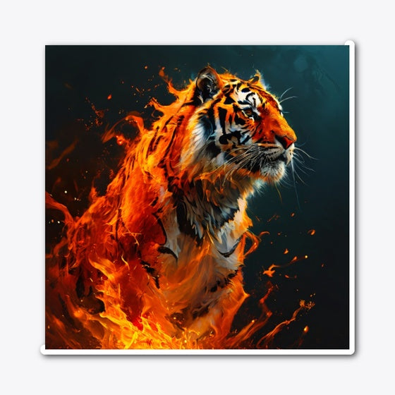 Fire Tiger By Haydee Rodriguez | Premium Unisex T-Shirt, Trending Graphic Tee