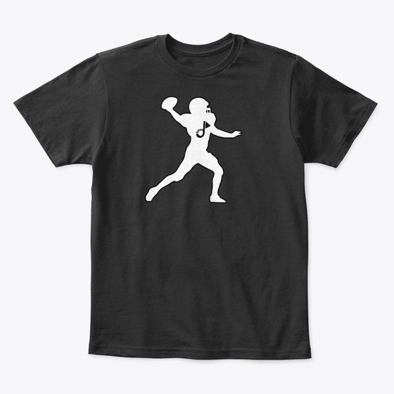 QB Football Youth T White Black Outline | Premium Unisex T-Shirt, Trending Graphic Tee