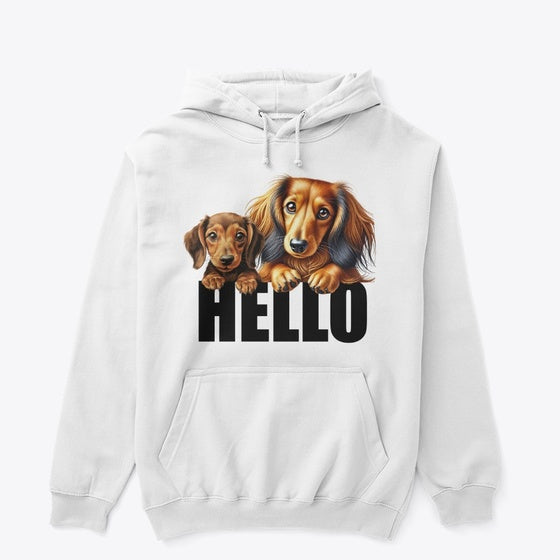 Dachshunds - Hello | Premium Unisex T-Shirt, Trending Graphic Tee