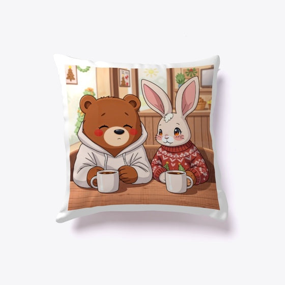 Bear and Bunny Coffee Date | Anime Graphic T-Shirt for Men Women