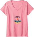Womens Some Beach Somewhere Coastal Sunset Sailboat V