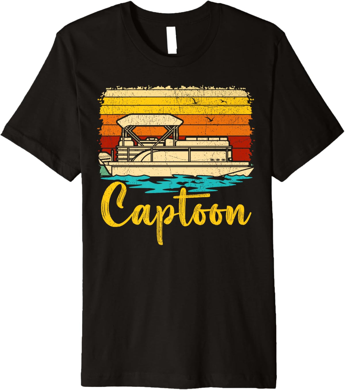Captoon Pontoon Boat Boating Vintage Pontoon Captain