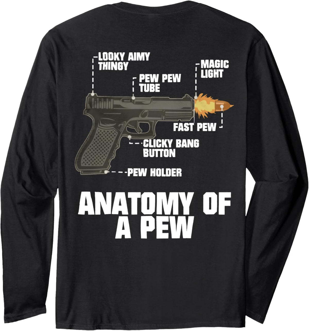 Anatomy Of A Pew Power Gun Vintage Long Sleeve