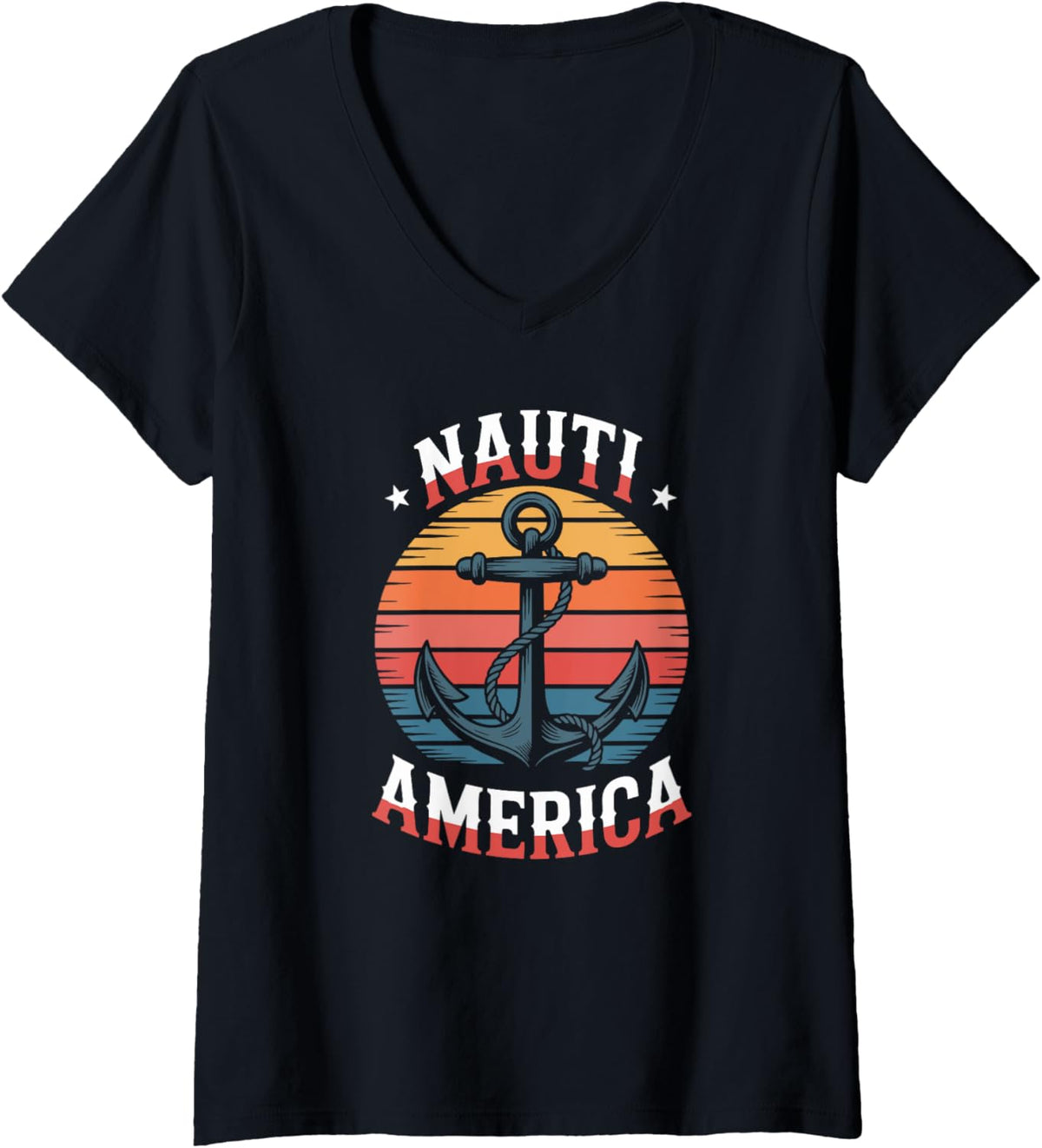 Womens Nauti America Funny Nautical Retro Usa Boating