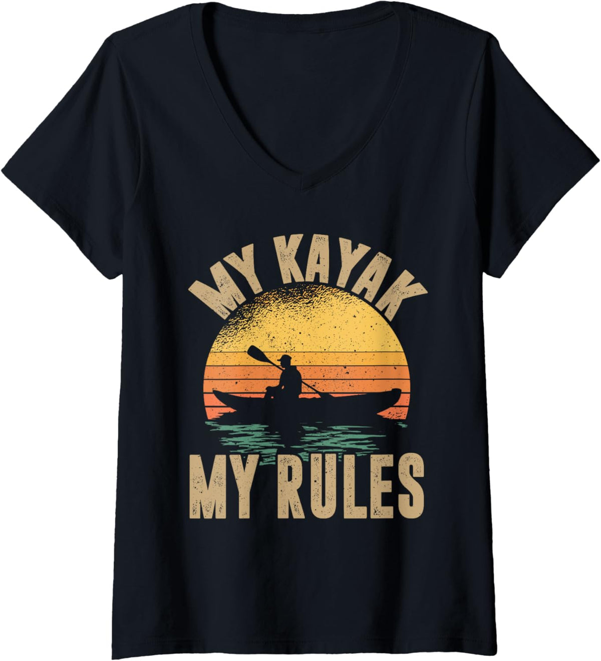 Womens My Kayak My Rules Vintage Kayaker Kayaking