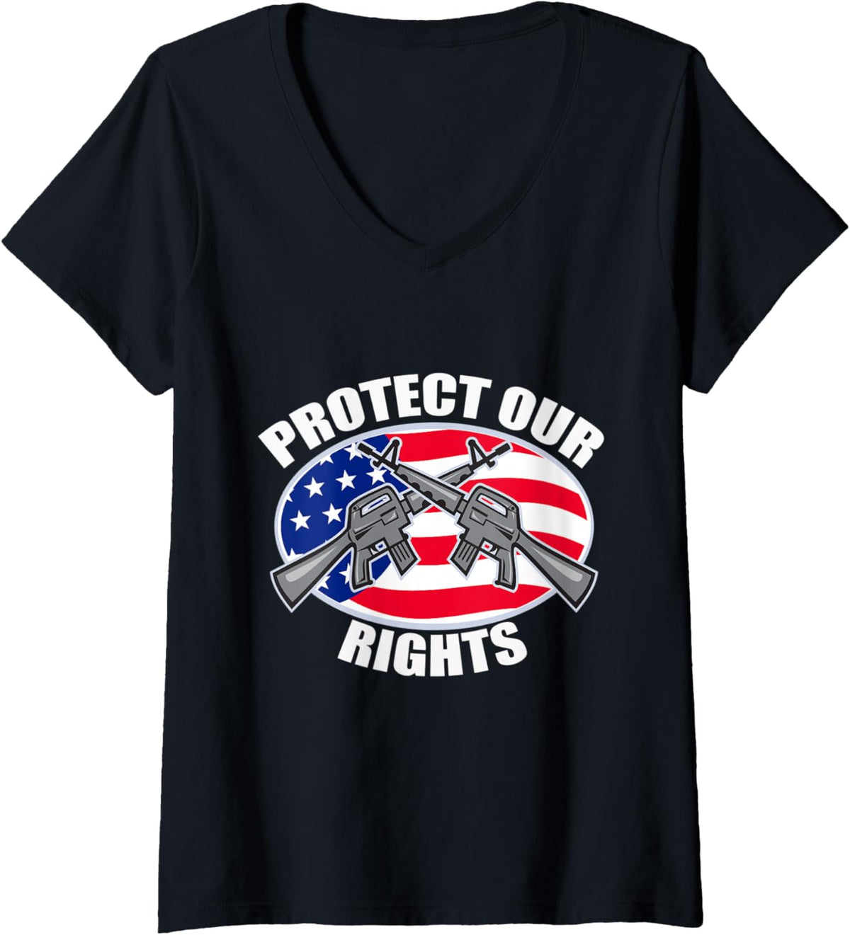 Womens Protect Our Rights Guns America American V Neck