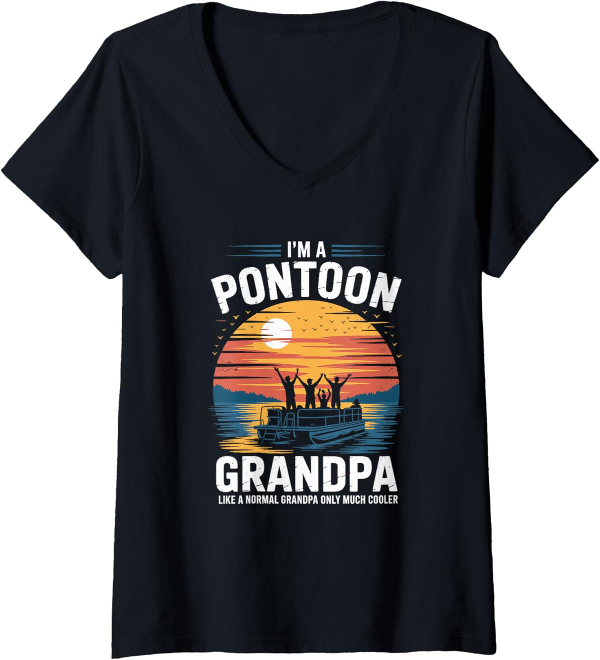 Womens Cool Pontoon Boat Art Grandpa Men Boating
