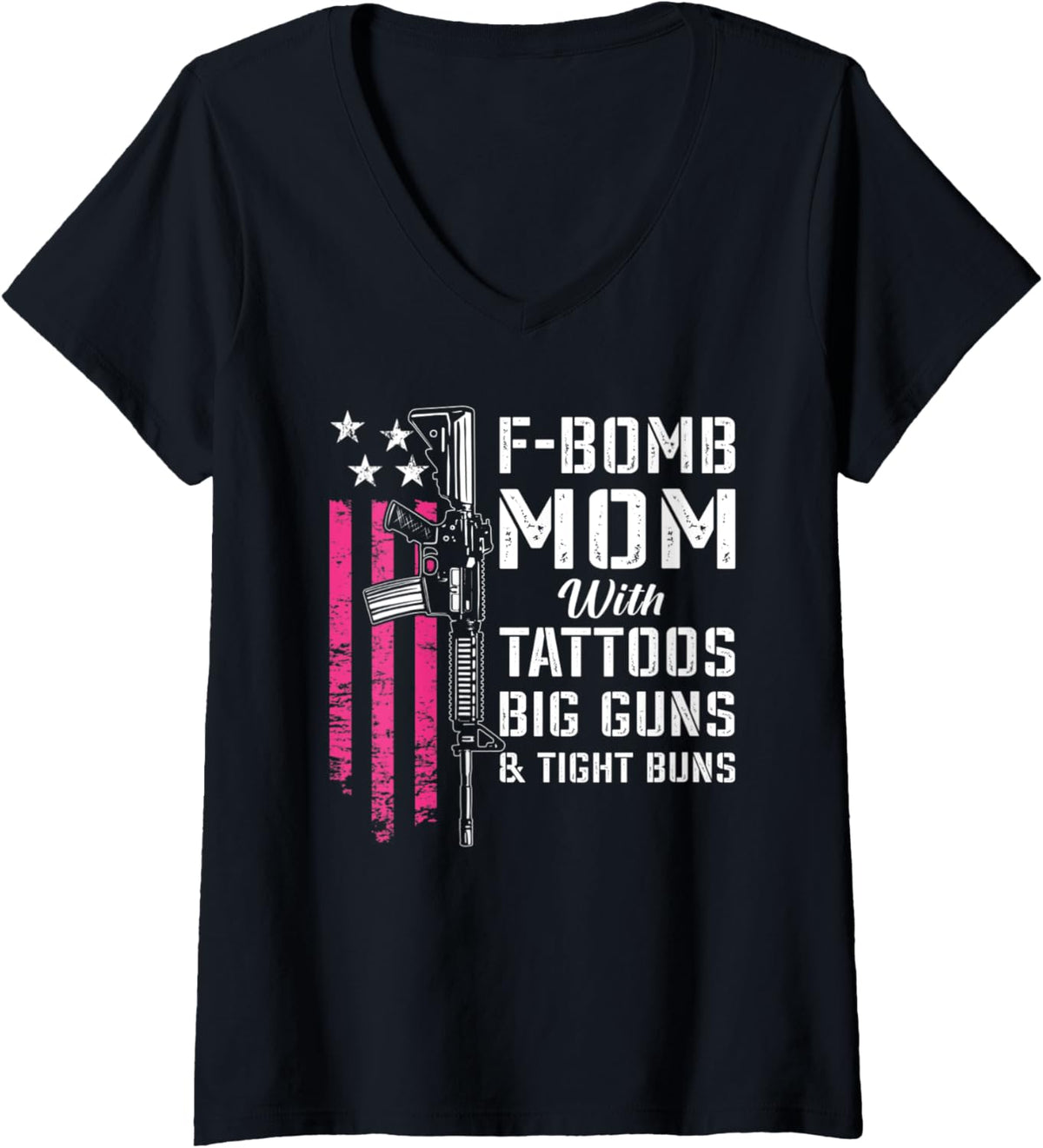 Womens F Bomb Mom Tattoos Big Guns Tight Buns Usa Funny Gun