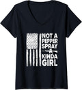 Womens Not A Pepper Spray Kind Of Girl Patriotic Flag Gun Ammo