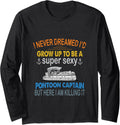 Funny Pontoon Retro Pontoon Boat Long Sleeve