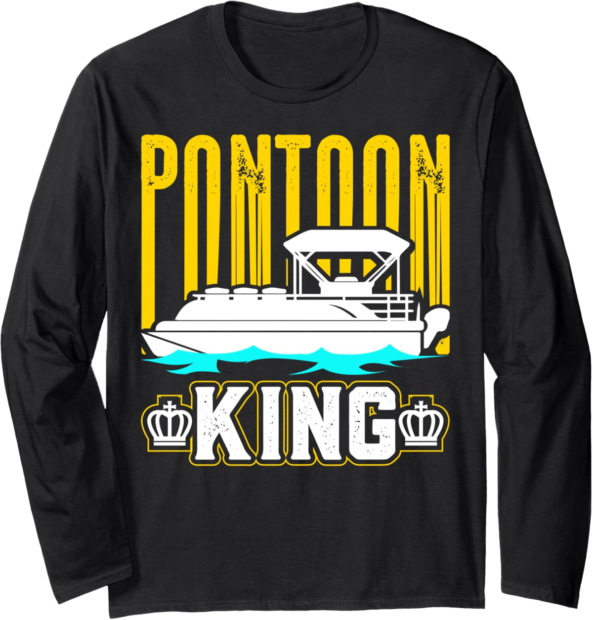 Pontoon Boat King Retro Pontoon Captain Boating Men