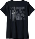 Womens Introverted But Willing To Discuss Guns Funny Gun On Back V