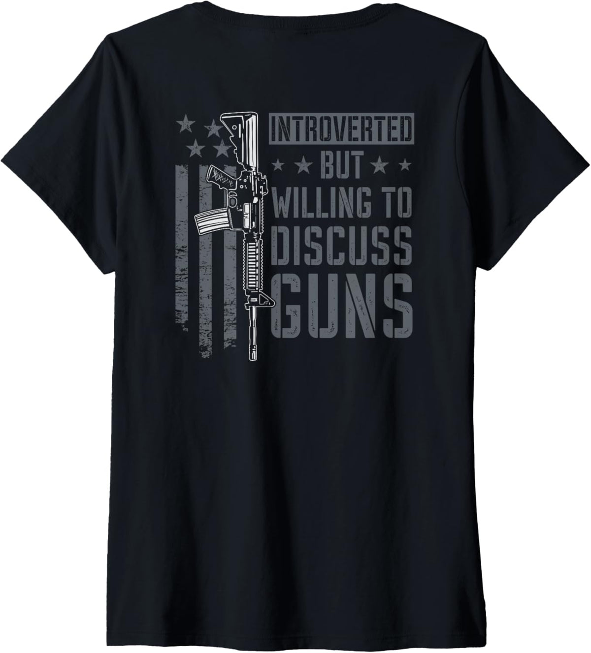Womens Introverted But Willing To Discuss Guns Funny Gun On Back V