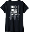 Womens Beer Deer Guns Freedom Funny Buck Hunting Usa Gun Flag V
